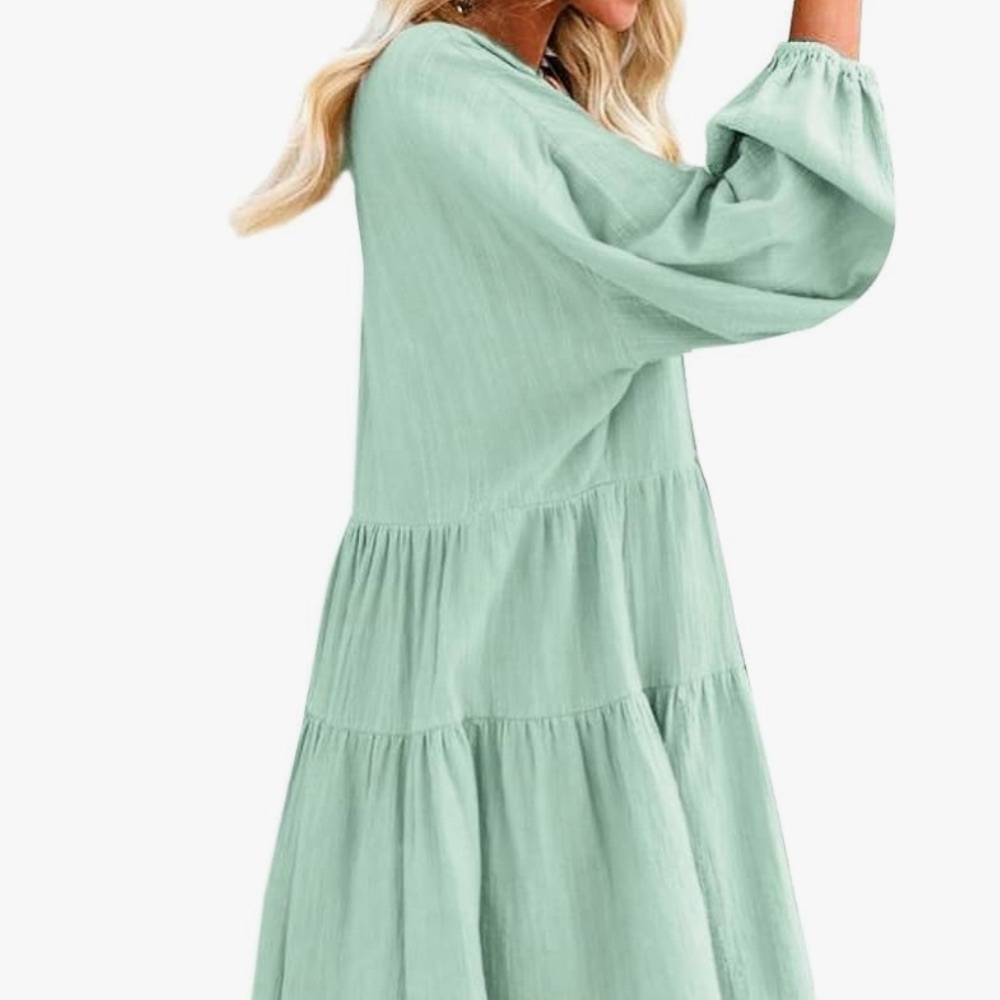 Cute Shift Tunic/ Ruffle Swing Dress with Pockets - Picture 4 of 5